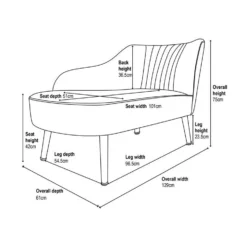 Gigi Velvet Chaise Longue - Cream -Home Furniture 13698291 2005020272527409