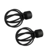 Rothley Baroque 25mm Cage Orb Curtain Pole Finials (Pair) - Matt Black -Home Furniture 13712260 1794976257750800