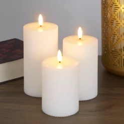 Pack Of 3 LED Pillar Ribbed Candles - White 7 Pack Of 3 LED Pillar Ribbed Candles - White -Home Furniture 13794266 6665009419331964