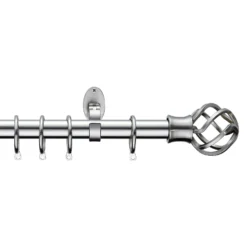 Extendable Curtain Pole With Cage Ball Finial - Steel