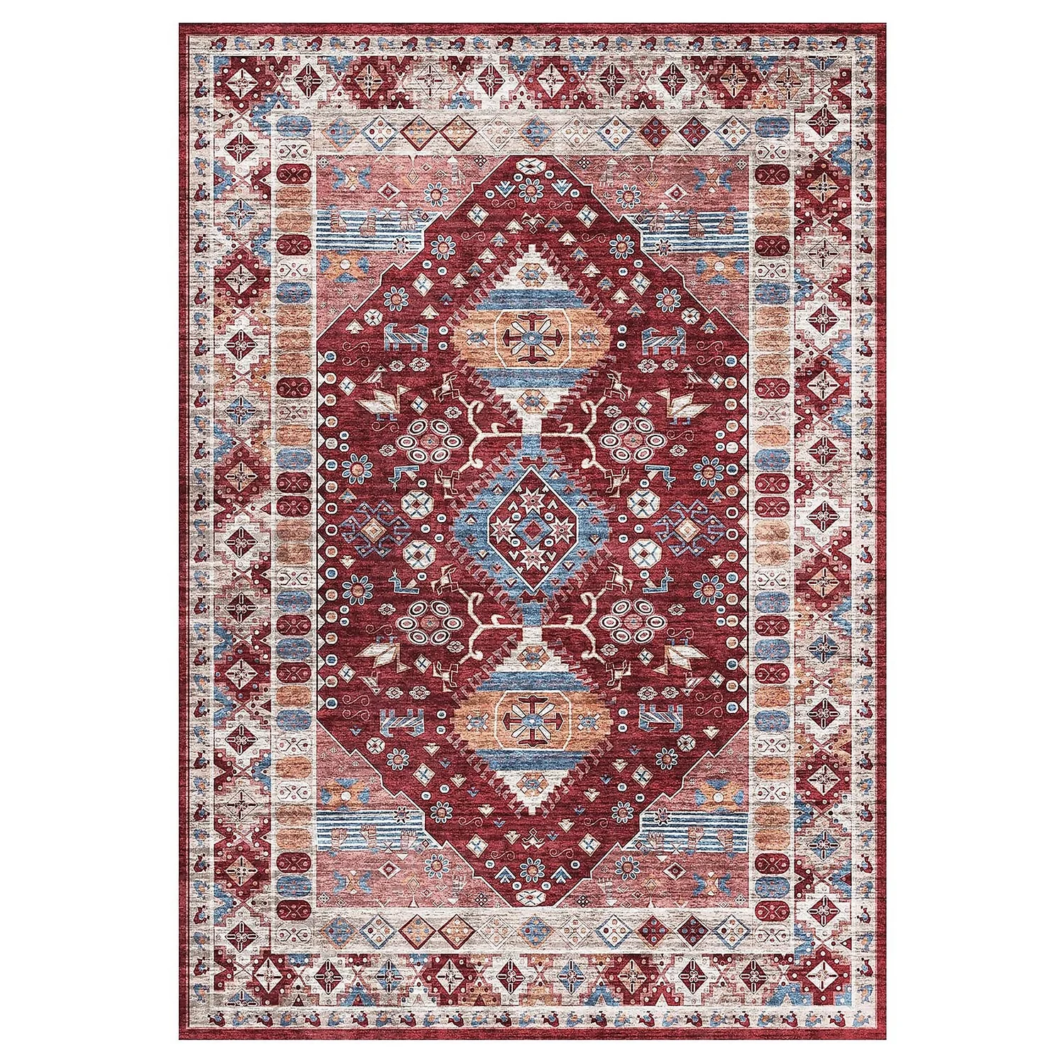 Madar Washable Rug - Red - 120x160cm 3 Madar Washable Rug - Red - 120x160cm