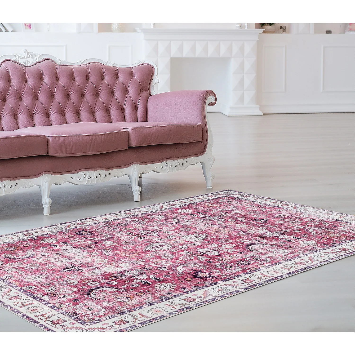 Rada Washable Rug - Pink - 160x230cm 4 Rada Washable Rug - Pink - 160x230cm - Image 2