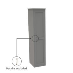 House Beautiful Realm Fitted Look Single Wardrobe, Oak Effect Carcass - Grey Shaker Door (W) 551mm X (H) 2256mm -Home Furniture 13999761 1815007373381098