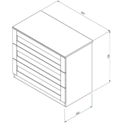 House Beautiful Realm Wide Chest Of Drawers - White Shaker (W) 900mm X (H) 756mm -Home Furniture 13999806 1485005576232628