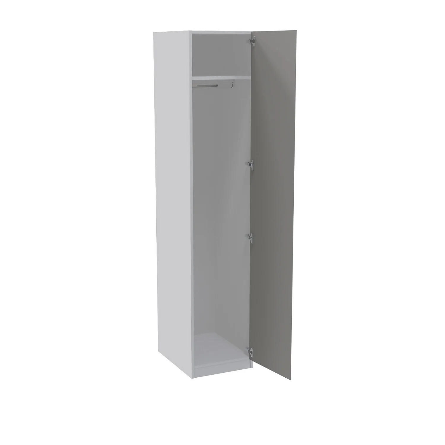 House Beautiful Escape Single Wardrobe, White Carcass - Gloss Grey Handleless Door (W) 450mm X (H) 2196mm 4 House Beautiful Escape Single Wardrobe, White Carcass - Gloss Grey Handleless Door (W) 450mm X (H) 2196mm - Image 2