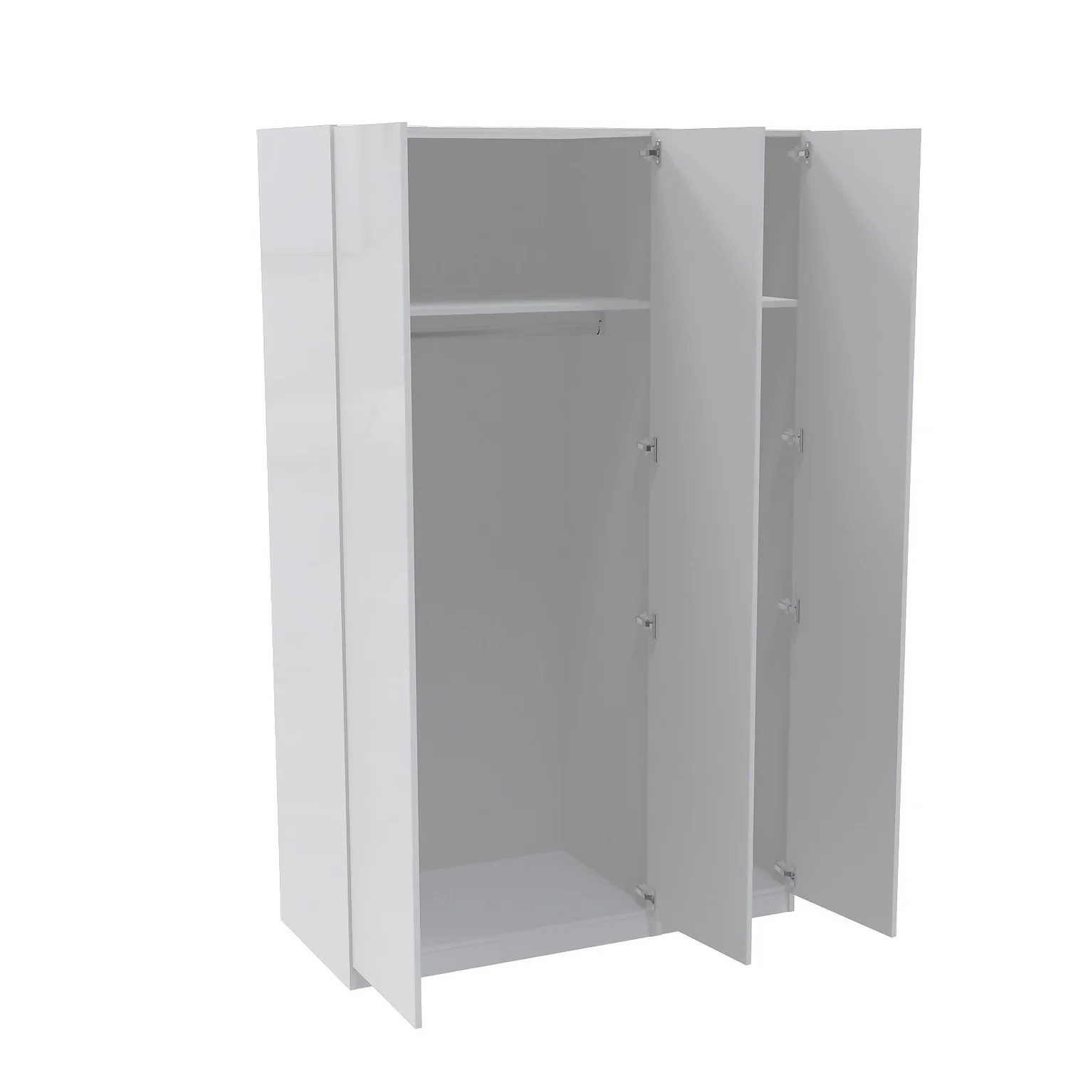 House Beautiful Honest Triple Wardrobe, White Carcass - Gloss White Slab Doors (W) 1350mm X (H) 2196mm 4 House Beautiful Honest Triple Wardrobe, White Carcass - Gloss White Slab Doors (W) 1350mm X (H) 2196mm - Image 2
