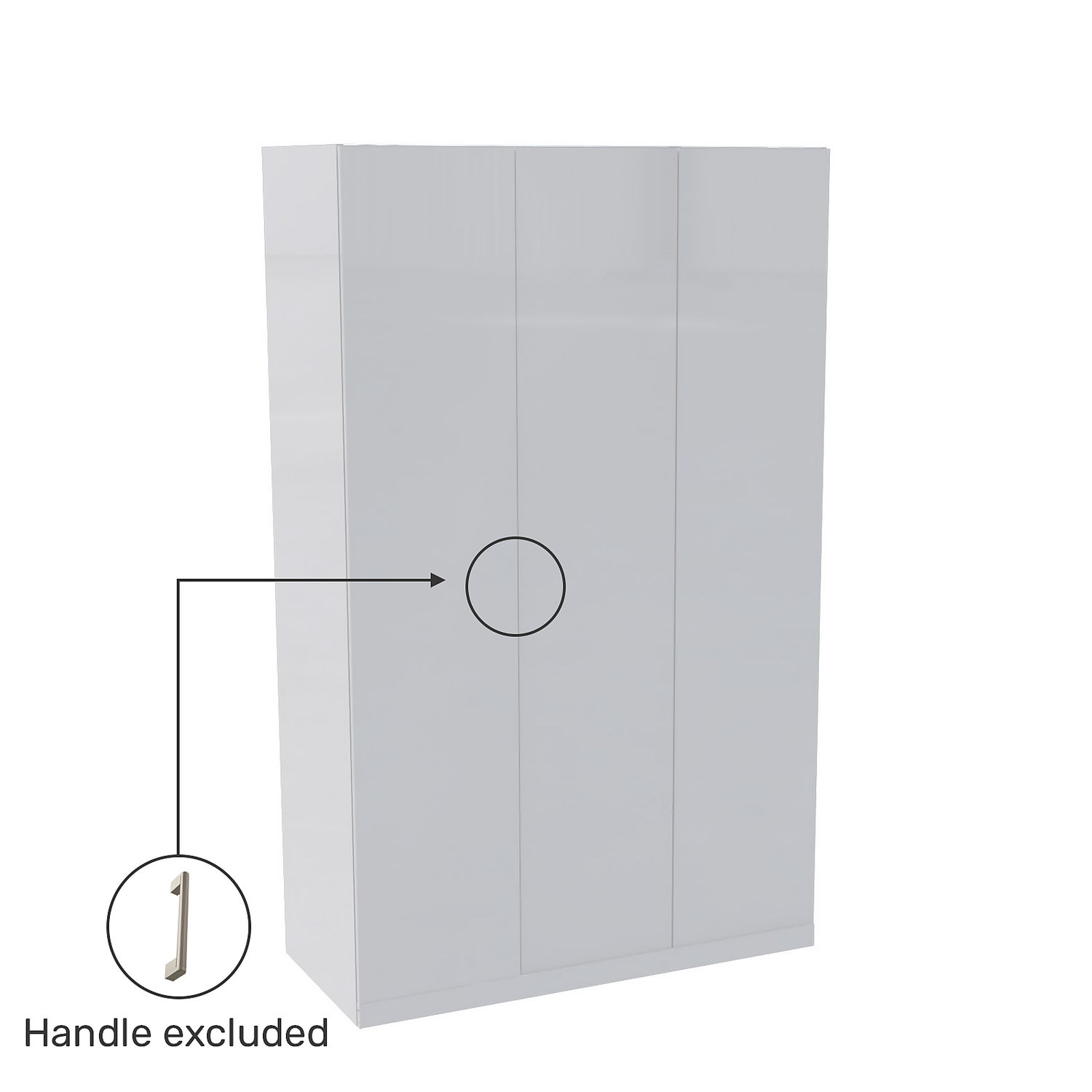 House Beautiful Honest Triple Wardrobe, White Carcass - Gloss White Slab Doors (W) 1350mm X (H) 2196mm 5 House Beautiful Honest Triple Wardrobe, White Carcass - Gloss White Slab Doors (W) 1350mm X (H) 2196mm - Image 3
