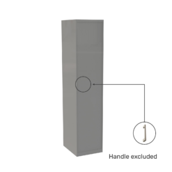 House Beautiful Honest Fitted Look Single Wardrobe, White Carcass - Gloss Grey Slab Door (W) 490mm X (H) 2226mm 8 House Beautiful Honest Fitted Look Single Wardrobe, White Carcass - Gloss Grey Slab Door (W) 490mm X (H) 2226mm -Home Furniture 13999873 7025005576722228