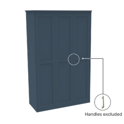 House Beautiful Realm Fitted Look Triple Wardrobe, White Carcass - Navy Blue Shaker Doors (W) 1451mm X (H) 2256mm -Home Furniture 13999886 2935005586164605