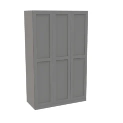 House Beautiful Realm Triple Wardrobe, Grey Carcass - Grey Shaker Doors (W) 1350mm X (H) 2196mm