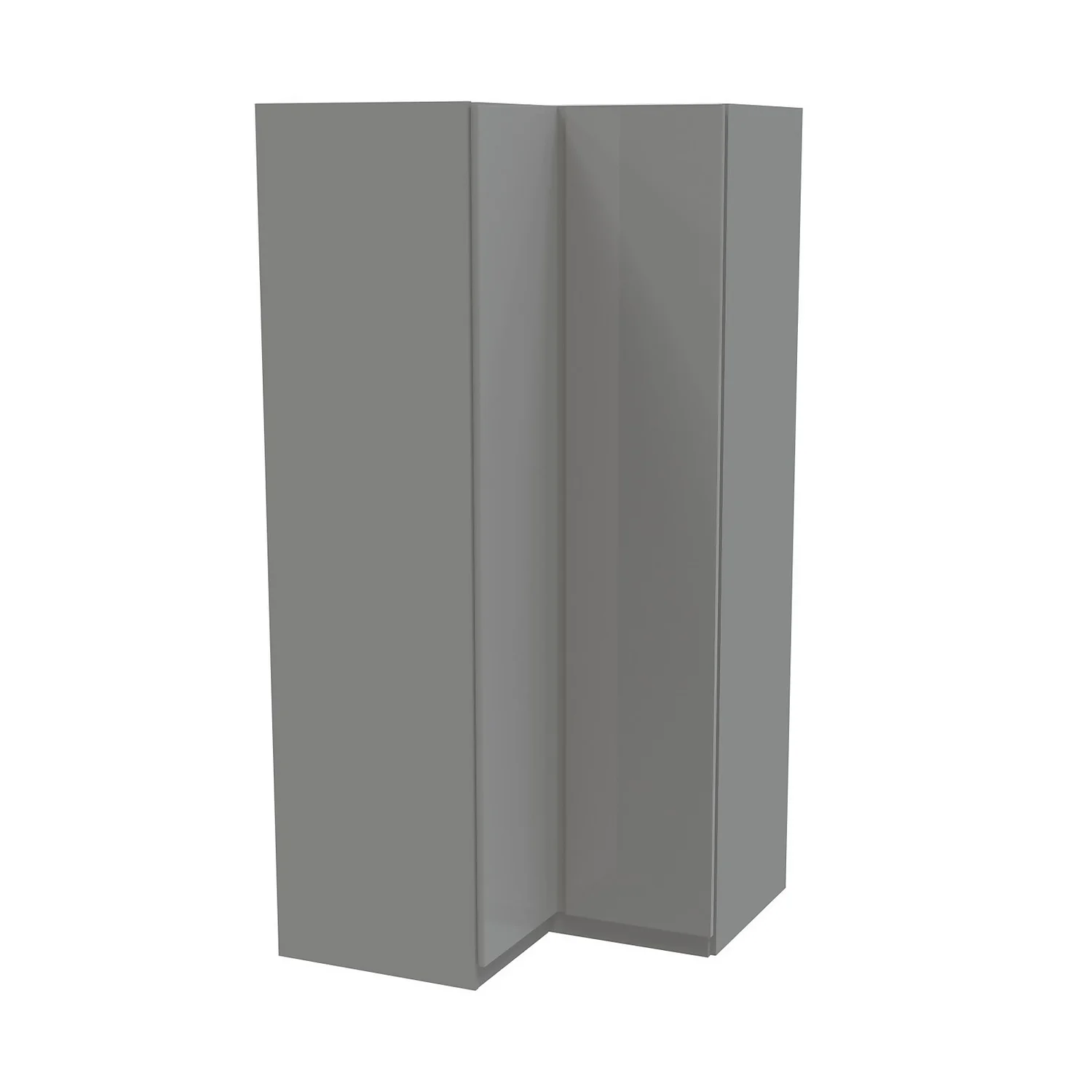 House Beautiful Escape Corner Wardrobe, Grey Carcass - Gloss Grey Handleless Doors (W) 1053mm X (H) 2196mm 3 House Beautiful Escape Corner Wardrobe, Grey Carcass - Gloss Grey Handleless Doors (W) 1053mm X (H) 2196mm