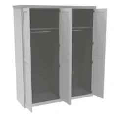 House Beautiful Realm Fitted Look Quad Wardrobe, Grey Carcass - White Shaker Doors (W) 1901mm X (H) 2256mm 9 House Beautiful Realm Fitted Look Quad Wardrobe, Grey Carcass - White Shaker Doors (W) 1901mm X (H) 2256mm -Home Furniture 13999974 1625007394006005