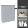 House Beautiful Realm Fitted Look Quad Wardrobe, Grey Carcass - White Shaker Doors (W) 1901mm X (H) 2256mm 1 House Beautiful Realm Fitted Look Quad Wardrobe, Grey Carcass - White Shaker Doors (W) 1901mm X (H) 2256mm -Home Furniture 13999974 5025052688015773