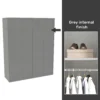 House Beautiful Honest Fitted Look Quad Wardrobe, Grey Carcass - Gloss Grey Slab Doors (W) 1840mm X (H) 2226mm 1 House Beautiful Honest Fitted Look Quad Wardrobe, Grey Carcass - Gloss Grey Slab Doors (W) 1840mm X (H) 2226mm -Home Furniture 13999981 2095052687894669