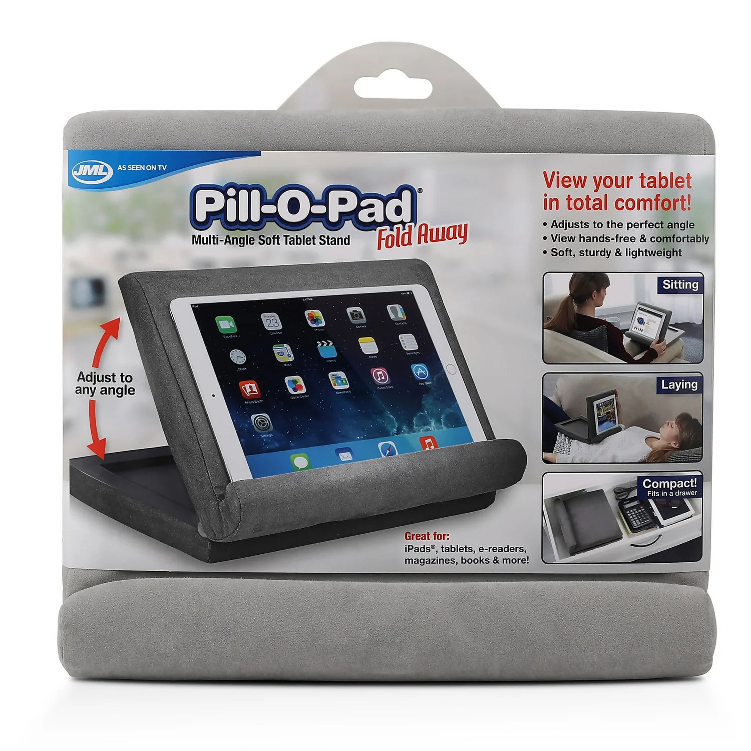 JML Pill-O-Pad Foldaway - Multi - Angle Soft Tablet Stand 4 JML Pill-O-Pad Foldaway - Multi - Angle Soft Tablet Stand - Image 2