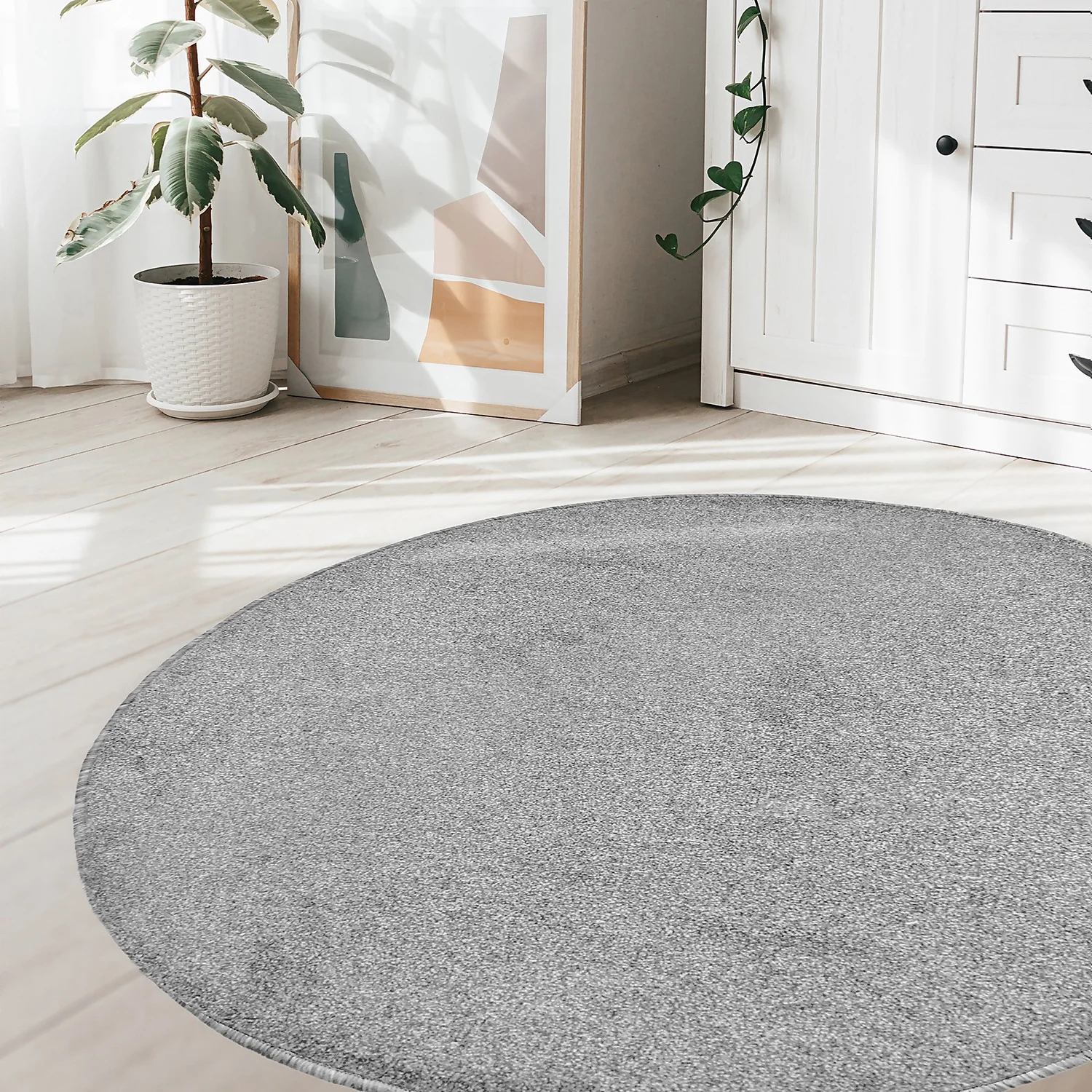 Relay Circular Rug - Light Grey - 200cm 4 Relay Circular Rug - Light Grey - 200cm - Image 2