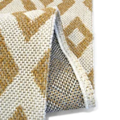 Recycled Cotton Geometric Rug - Ochre - 100x150cm -Home Furniture 14015868 7375006088897309