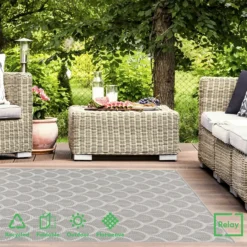 Relay Recycled Indoor/Outdoor Rug - Grey - 200x290cm 10 Relay Recycled Indoor/Outdoor Rug - Grey - 200x290cm -Home Furniture 14015914 1115006089554285