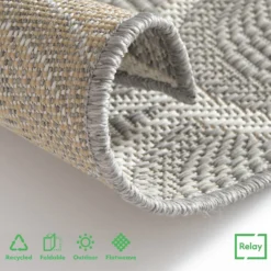 Relay Recycled Indoor/Outdoor Rug - Grey - 200x290cm 11 Relay Recycled Indoor/Outdoor Rug - Grey - 200x290cm -Home Furniture 14015914 1165006089642482