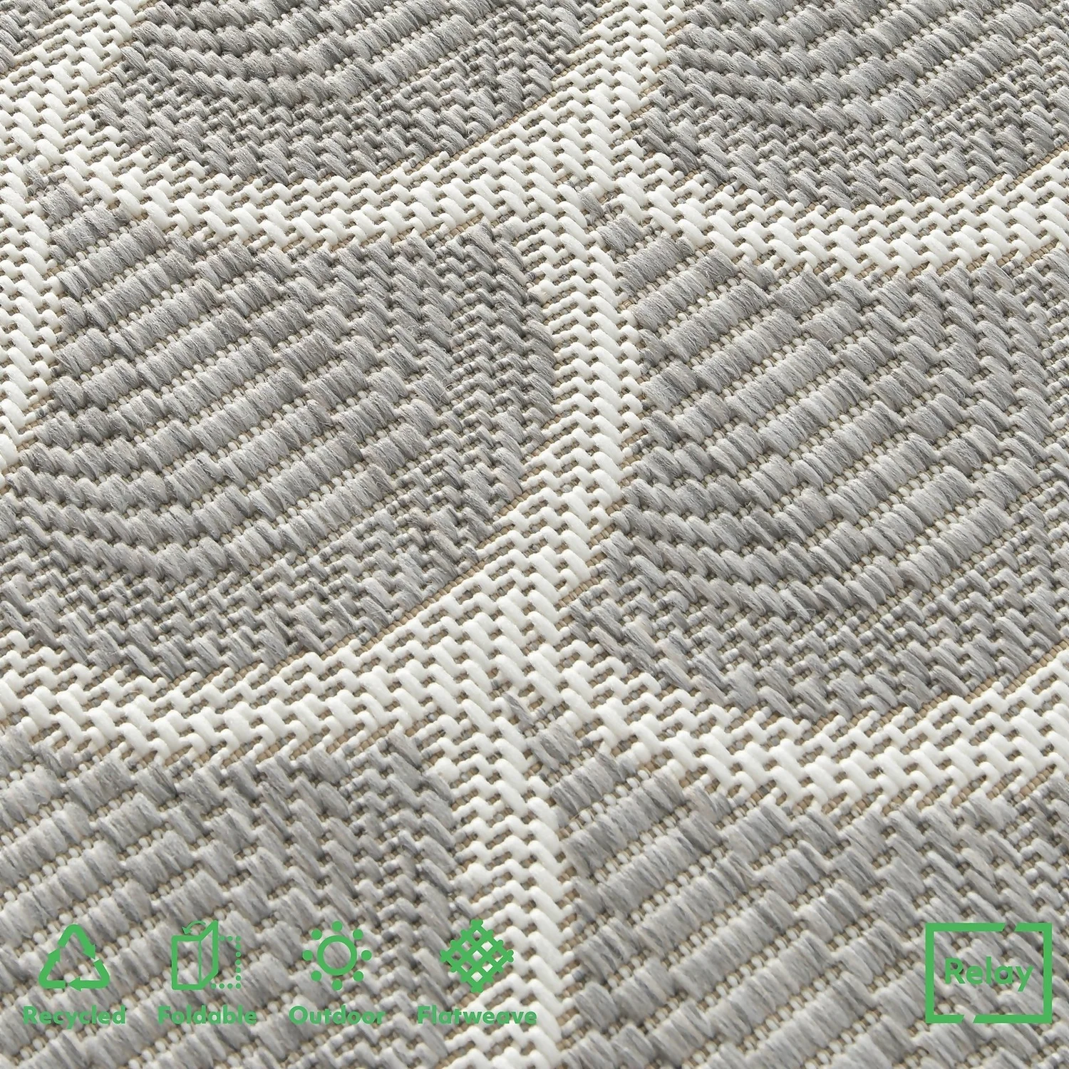 Relay Recycled Indoor/Outdoor Rug - Grey - 200x290cm 8 Relay Recycled Indoor/Outdoor Rug - Grey - 200x290cm - Image 6