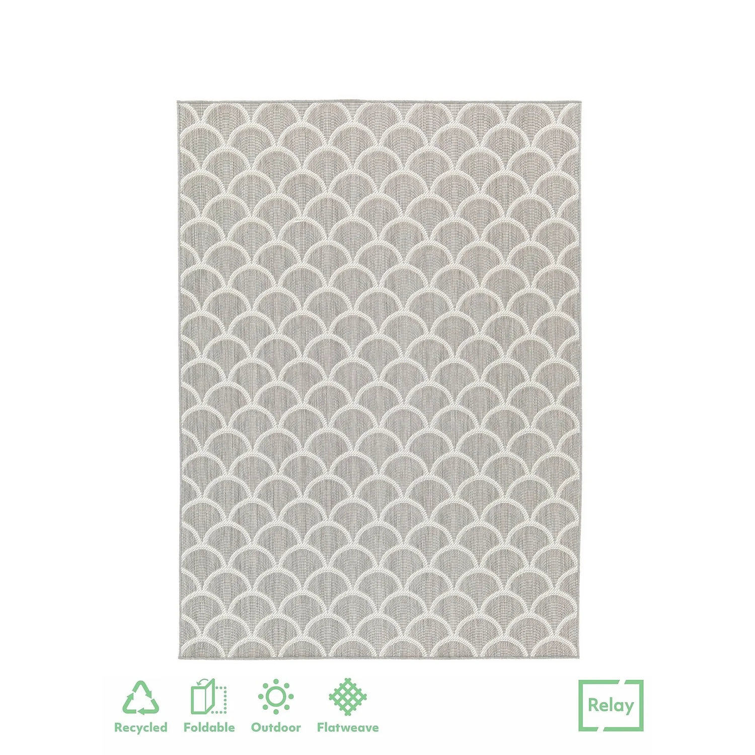 Relay Recycled Indoor/Outdoor Rug - Grey - 200x290cm 3 Relay Recycled Indoor/Outdoor Rug - Grey - 200x290cm