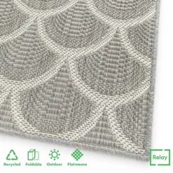 Relay Recycled Indoor/Outdoor Rug - Grey - 200x290cm 12 Relay Recycled Indoor/Outdoor Rug - Grey - 200x290cm -Home Furniture 14015914 2145006089698561