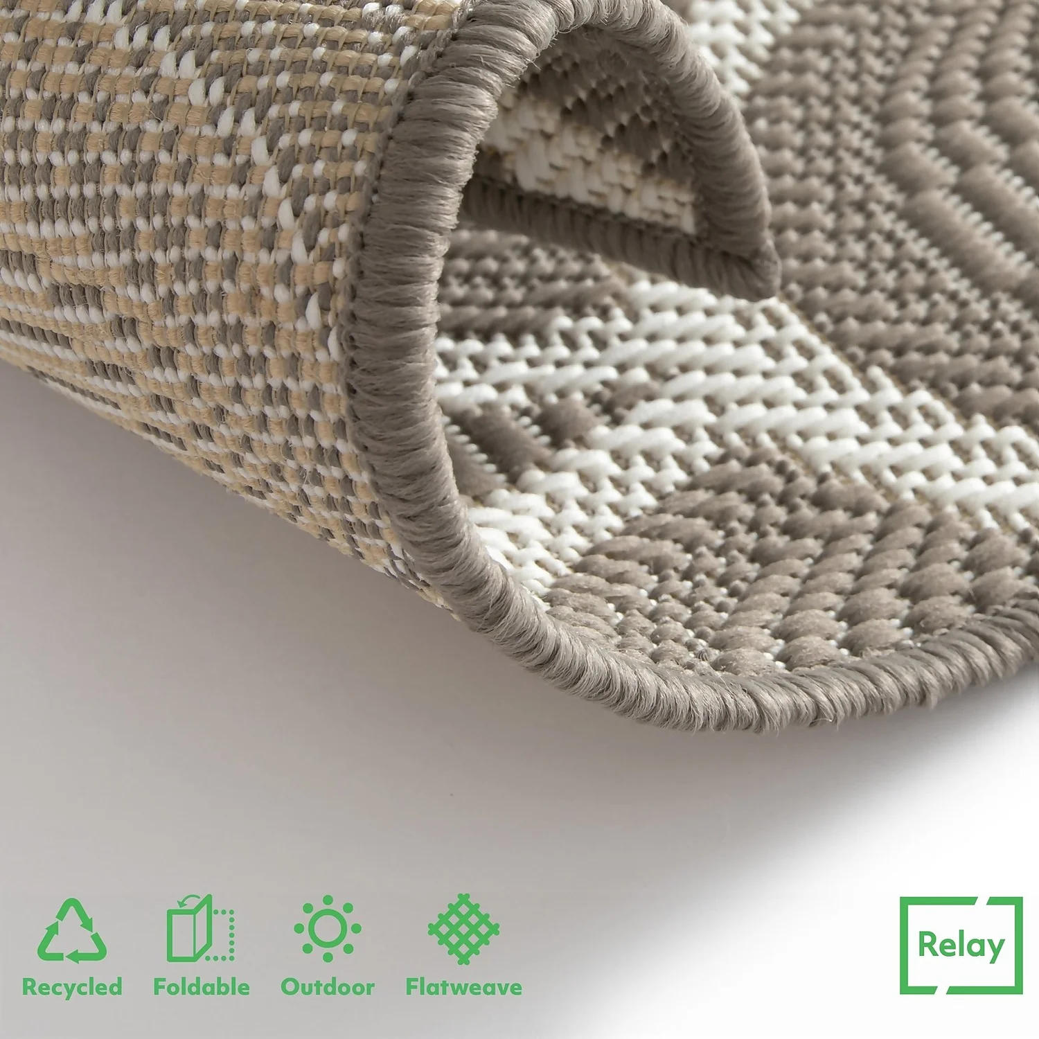 Relay Recycled Indoor/Outdoor Rug - Dark Natural - 60x230cm 6 Relay Recycled Indoor/Outdoor Rug - Dark Natural - 60x230cm - Image 4