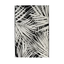 County Leaf Indoor/Outdoor Rug - Black - 160x230cm