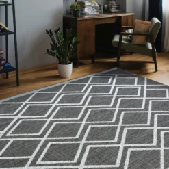 County Diamonds Indoor/Outdoor Rug - Silver - 120x170cm -Home Furniture 14016058 6385006087102610