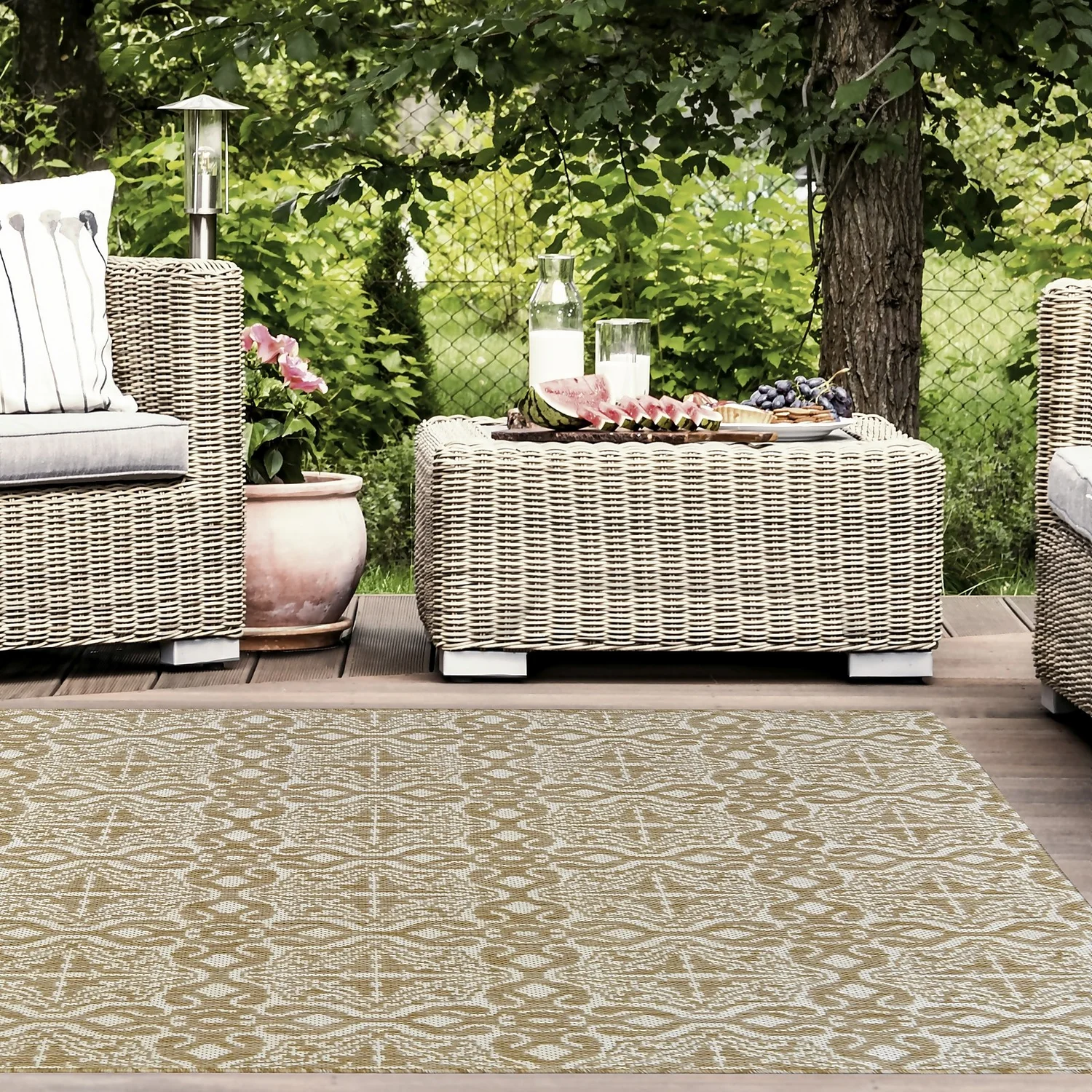 County Victorian Indoor/Outdoor Rug - Natural - 120x170cm 4 County Victorian Indoor/Outdoor Rug - Natural - 120x170cm - Image 2