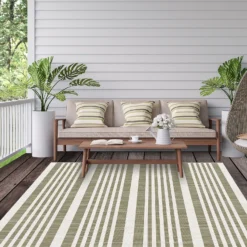 Duo Weave Indoor/Outdoor Rug - Stripes Natural - 120x170cm -Home Furniture 14016652 1645002672344705