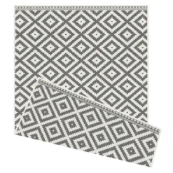 Duo Weave Indoor/Outdoor Rug - Geo Grey - 160x230cm