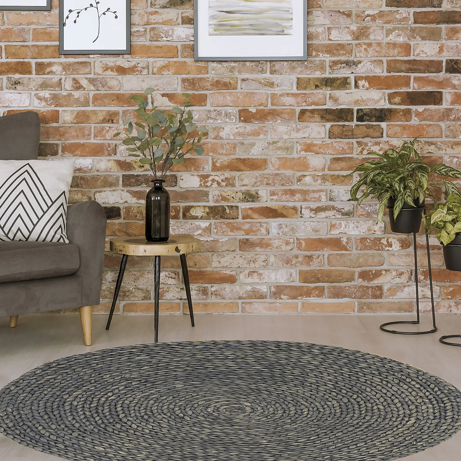 Java Circle Rug - Grey - 122cm 4 Java Circle Rug - Grey - 122cm - Image 2