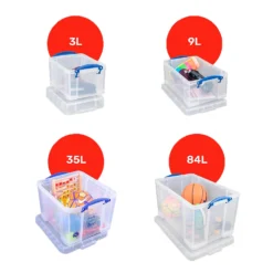 Really Useful Storage Boxes 4 Piece Bonus Pack - 3L, 9L, 35L & 84L -Home Furniture 14513454 9045049148170228