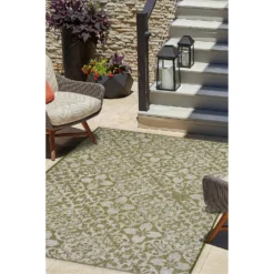Indoor Outdoor Tile Rug - Green - 100x150cm -Home Furniture 14758881 3785053511121105