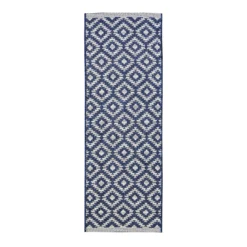 Indoor Outdoor Geo Runner - Navy - 67x200cm