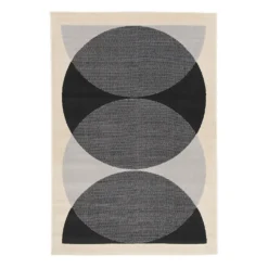 Retro Circle Rug - Monochrome - 160x230cm
