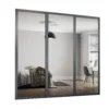 Shaker 3 Door Sliding Wardrobe Kit Mirror With Graphite Frame (W)2136 X (H)2260mm -Home Furniture 14817127 1345059986250716