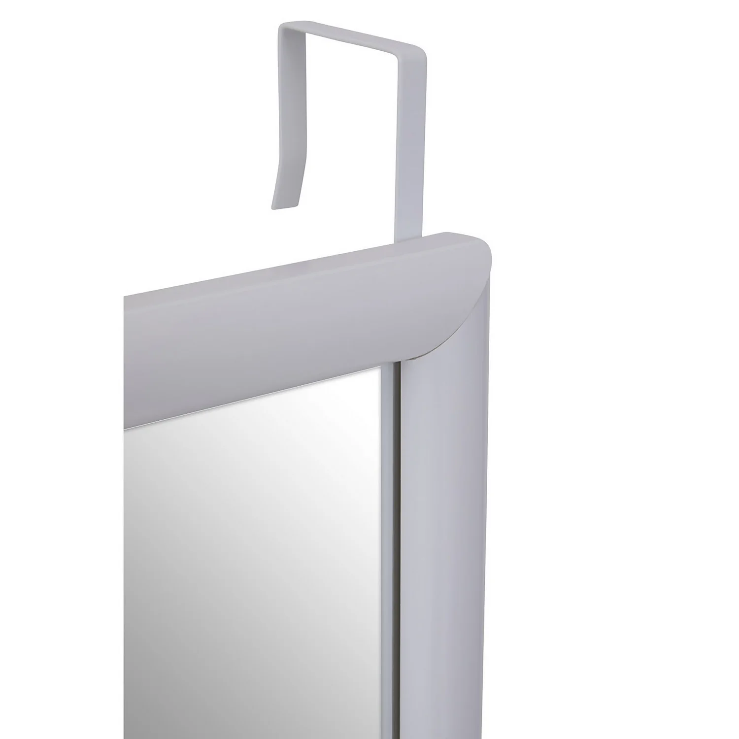 Over Door Hanging Mirror - White - 33.5x124cm 6 Over Door Hanging Mirror - White - 33.5x124cm - Image 4