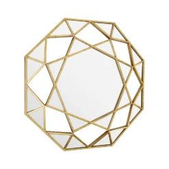 Marcia Faceted Octagonal Wall Mirror - Gold - 81cm 7 Marcia Faceted Octagonal Wall Mirror - Gold - 81cm -Home Furniture 14820929 7535058974895723