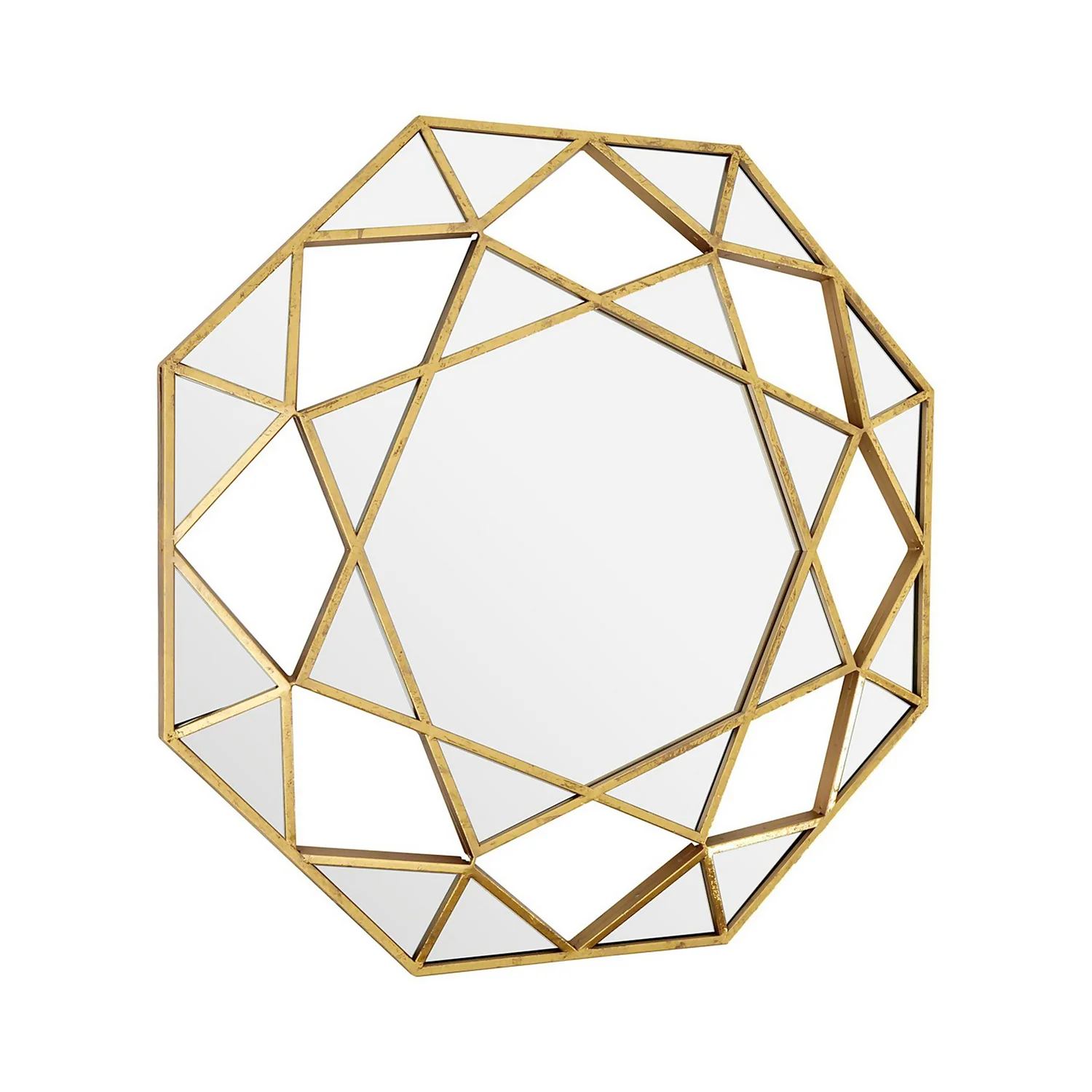 Marcia Faceted Octagonal Wall Mirror - Gold - 81cm 4 Marcia Faceted Octagonal Wall Mirror - Gold - 81cm - Image 2