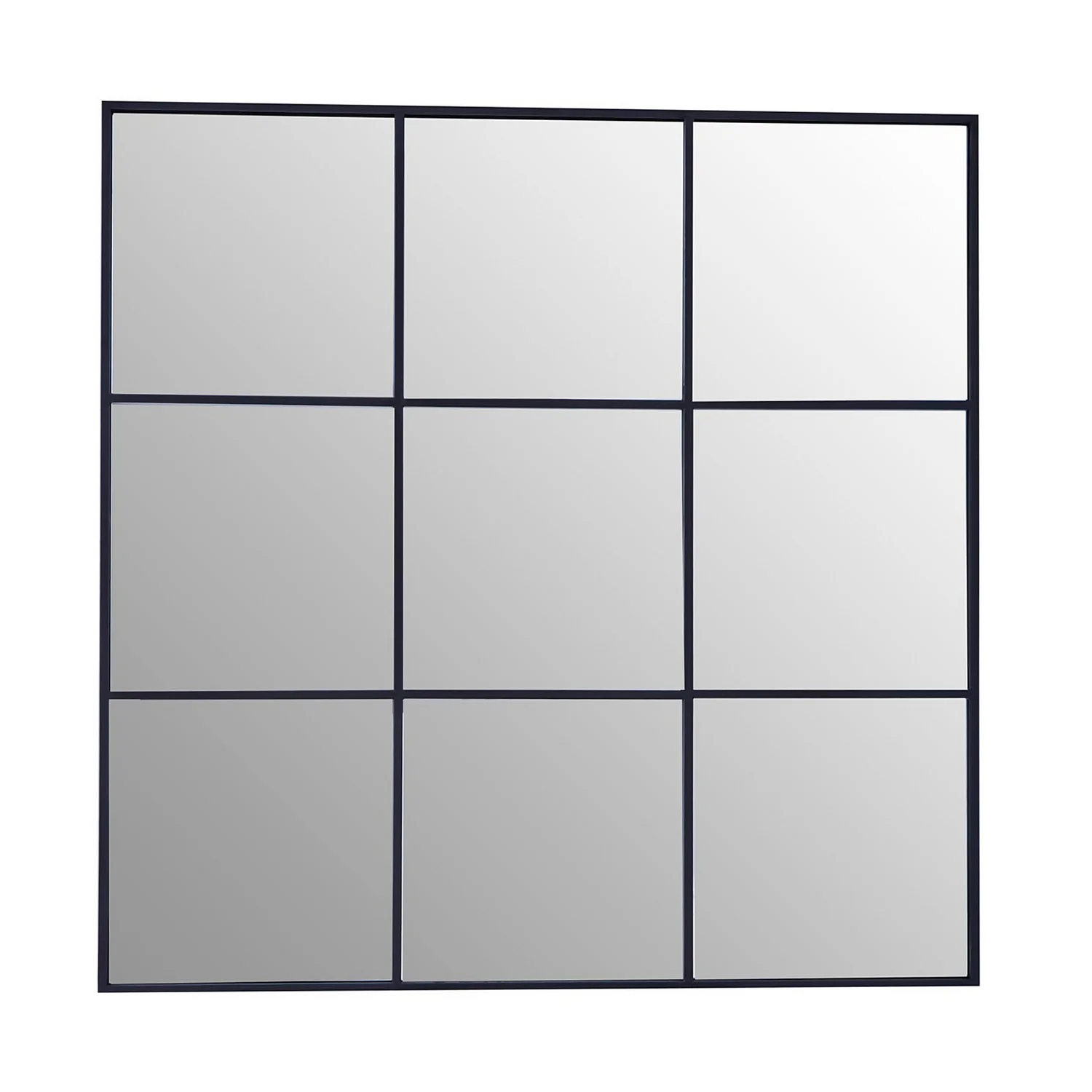 Square Metal Wall Mirror - Black - 95cm 3 Square Metal Wall Mirror - Black - 95cm