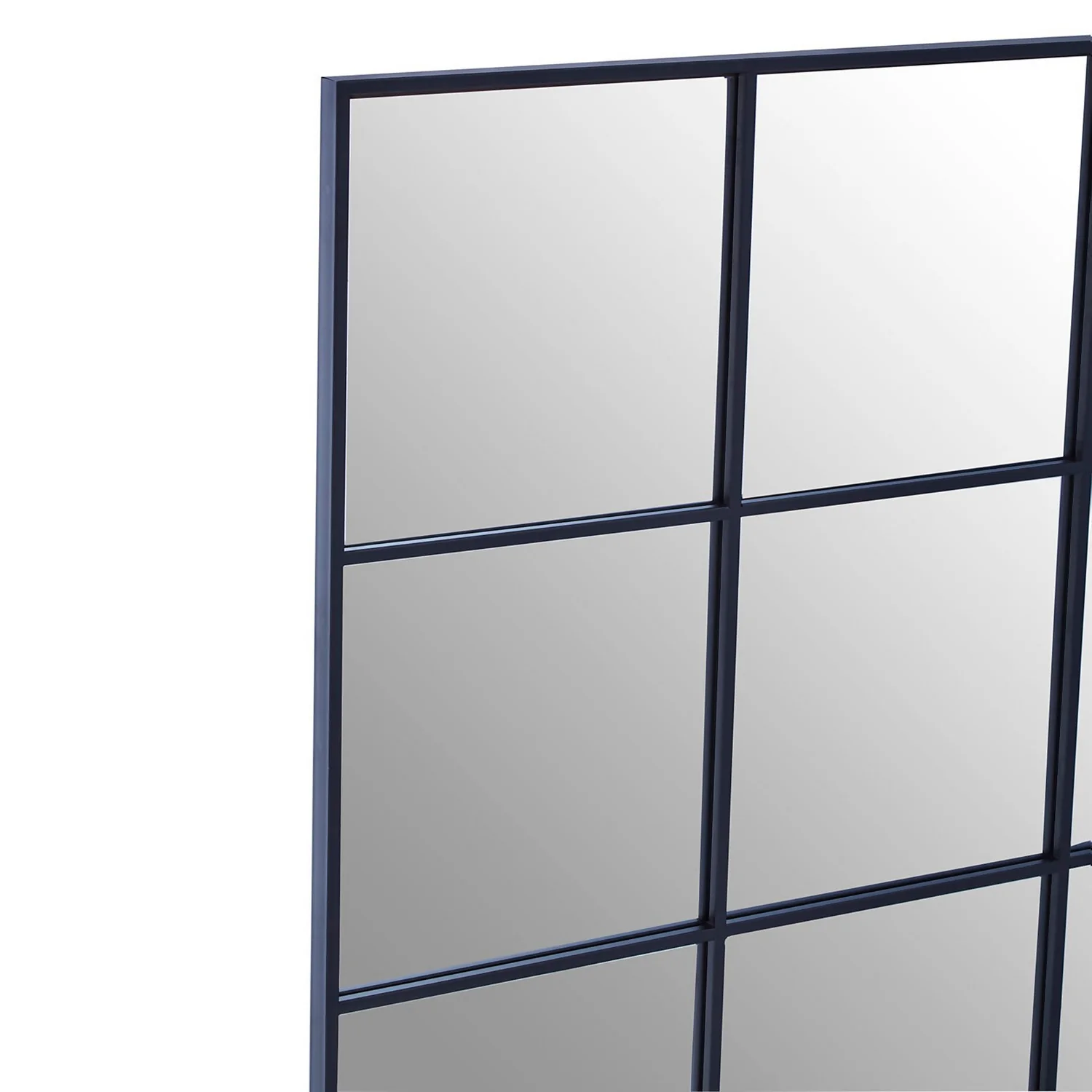 Square Metal Wall Mirror - Black - 95cm 4 Square Metal Wall Mirror - Black - 95cm - Image 2