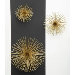 Mirano Set Of 3 Gold Starburst Wall Art -Home Furniture 14820996 1995057939936337