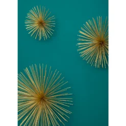Mirano Set Of 3 Gold Starburst Wall Art -Home Furniture 14820996 3225057939838531