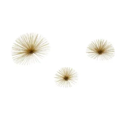 Mirano Set Of 3 Gold Starburst Wall Art -Home Furniture 14820996 3855057939816322