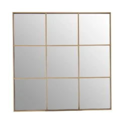 Square Metal Wall Mirror - Gold - 95cm