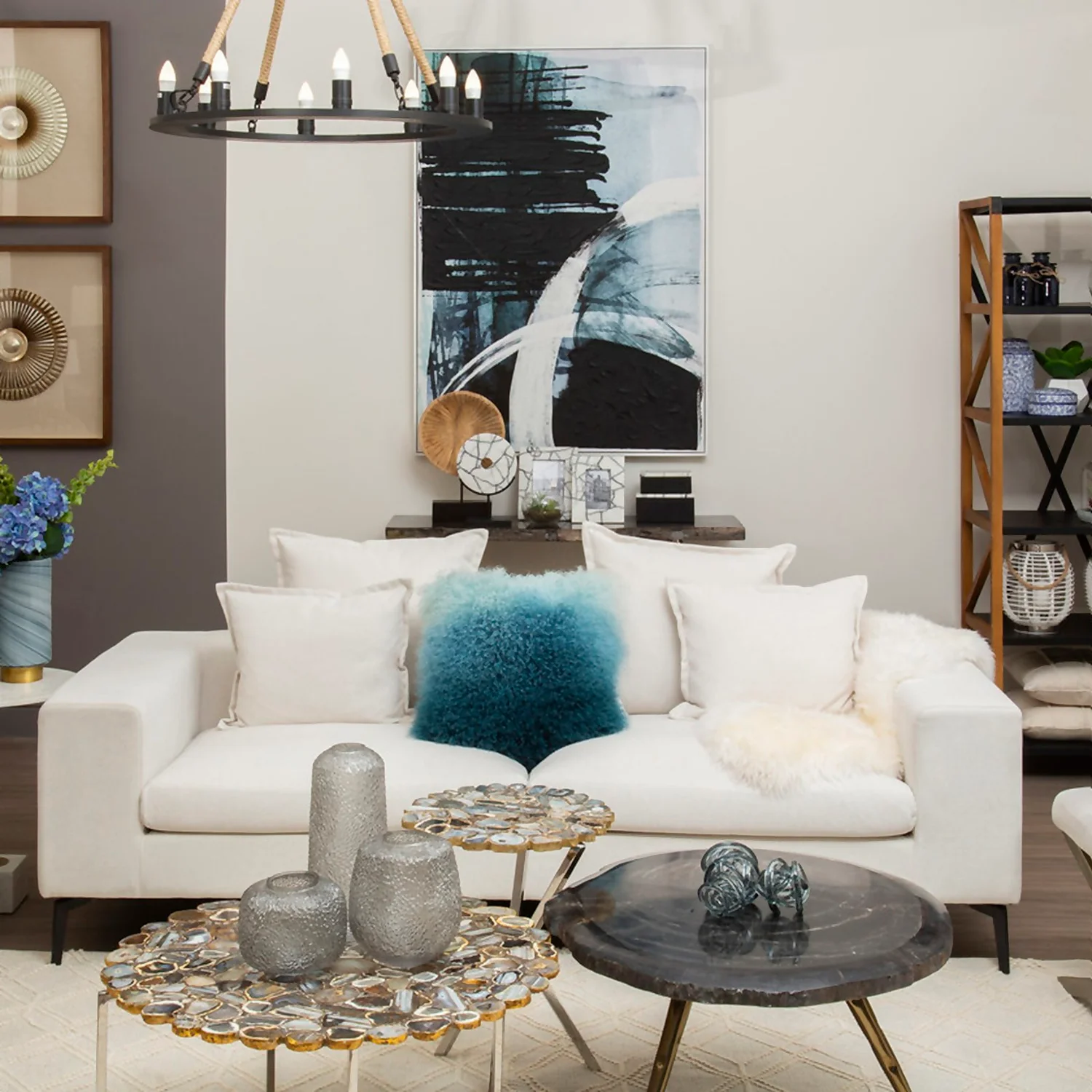 Astratto Wall Art Oil Painting - Blue & Black - 103x143cm 6 Astratto Wall Art Oil Painting - Blue & Black - 103x143cm - Image 4