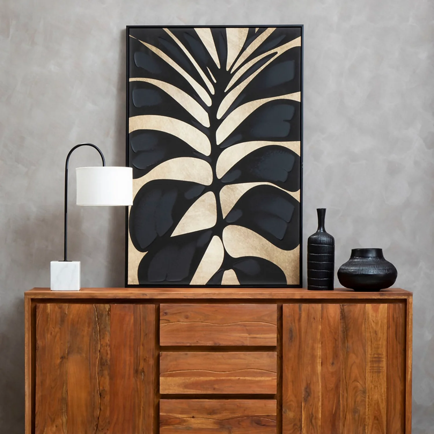 Astratto Canvas Wall Art Oil Painting - Black & Gold - 82.6x122.6cm 7 Astratto Canvas Wall Art Oil Painting - Black & Gold - 82.6x122.6cm - Image 5