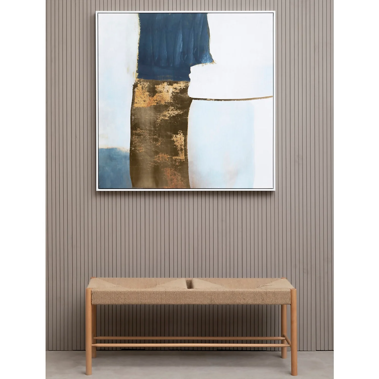 Astratto Wall Art - Blue & Gold - 103x103cm 6 Astratto Wall Art - Blue & Gold - 103x103cm - Image 4